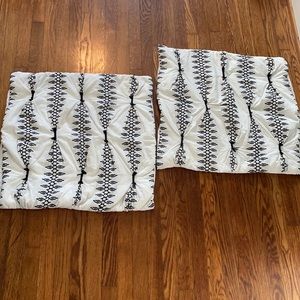 2 Anthropologie black and white pillow cases